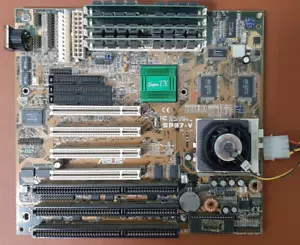 Socket 7 motherboard ASUS SP97-V, Pentium MMX 166, 16mb RAM - Picture 1 of 3