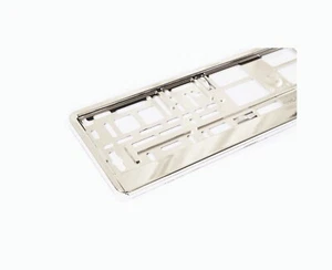 2x European License Number Plate Frame Holder Any Car Universal Chrome Silver - Picture 1 of 3
