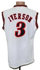NBA PHILADELPHIA SIXERS BASKETBALL SHIRT CHAMPION SIZE L #3 IVERSON - Picture 1 of 12
