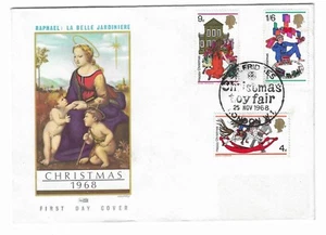 GB 1968 Navidad FDC Selfridges Navidad Juguete Feria Cancelar - Imagen 1 de 1