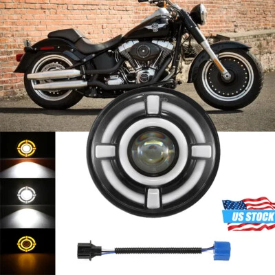 Proyector DRL Faro LED 5-3/4" 5.75" Pulgadas Redondo para Motocicleta Motor Harley Foto 1 de 4