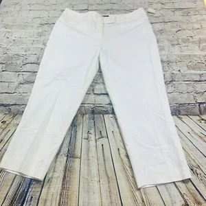 Apt 9 Pants Women's Sz.10 White Modern Fit Capri Flat Front High Rise - Picture 1 of 11