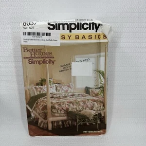 Simplicity 8037 Home Decor Comforter Dust Ruffle Pillow Sham Duvet Pattern Uncut - Bild 1 von 4