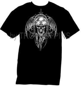 1-DEMON RIDER TATTOO GHOST SKULL TOOLS MOTORCYCLE GEAR GRAPHIC PRINTED T-SHIRT - Picture 1 of 7