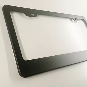 New Stainless Steel Powder Coated Matte Black Universal Fit License Plate Frame - Foto 1 di 11