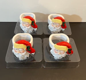 Set 4 anelli tovaglioli Babbo Natale ammiccanti nuovi dillards decorazione tavola natalizia - Foto 1 di 8