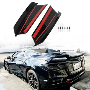 2 PCS Carbon Flash Rear Spoiler Wing Wickers Fit For Corvette C8 2020-2024 Z51 - Bild 1 von 24
