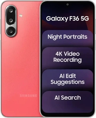 Samsung Galaxy F36 5G Factory Unlocked Dual SIM 128GB STORAGE 8GB RAM-Coral Red - Image 1 of 4