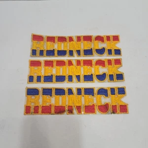 Lot Of 3 New NOS Vtg 70s REDNECK Patch Iron-On Rodeo Cowboy **Stained See Pics - Foto 1 di 6