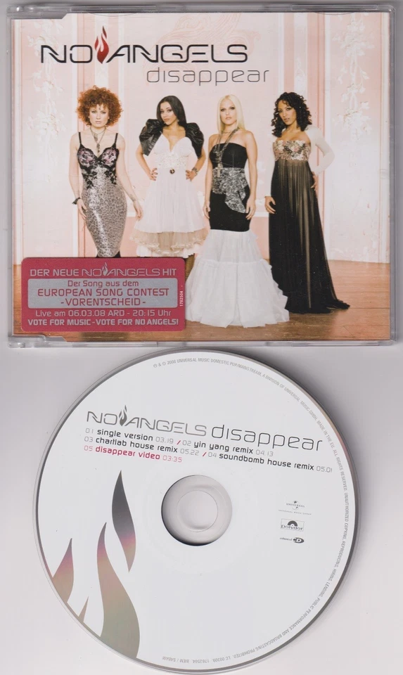 No Angels – Disappear (Yin Yang Remix) - 4 Track enhanced Maxi CD 2008 Polydor - Bild 1 von 1