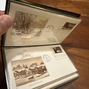 RARE Fleetwood "CHRISTMAS WITH CURRIER & IVES" Complete First Day Cover Set (8) - Bild 1 von 8