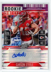 Carson Steele 2024 Panini Contenders Óptico Púrpura Pulsar Novato Automático/21 KC #184 - Imagen 1 de 2