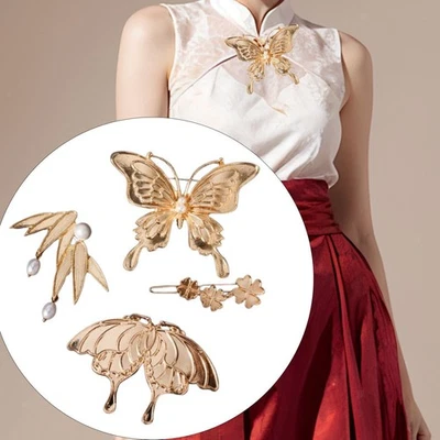 4 Pieces Brooch Base with Pin Back Creative Hairpin Base Brooch Bezel Tray - Image 1 of 4