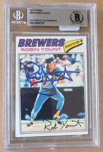 Signed 1977 Topps ROBIN YOUNT Milwaukee Brewers Card #635 Beckett Slabbed - Picture 1 of 1