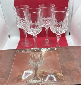 Belmont 10 Unzen Wasserkelche 4er Box 24 Prozent Voll Bleikristall USA - Bild 1 von 5