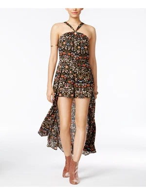 MATERIAL GIRL Feminino Preto Maxi-Sobreposição Shorts Sem Mangas Romper Júnior P - Imagem 1 de 3