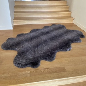 Mon Chateau Rug Faux Fur 5x6’ Kodiak Brown Luxury Collection 45x70" Luxe Soft - Picture 1 of 11