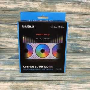 Ventilateur boîtier Lian Li SL-Infinity 120 mm - LAME INVERSÉE blanche - Photo 1/6