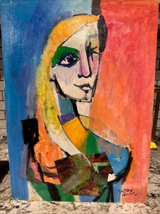 Willard Downes Cubist Painting Oil On Board 20”X14.5” Cubism Abstract Painting - Picture 1 of 6