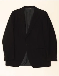LANVIN Mens 1 Button Blazer Jacket IT 52 XL Black Wool BV08 - Picture 1 of 3