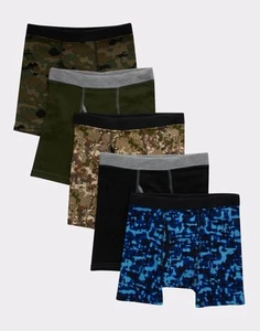 Hanes Boys Boxer Briefs 5-Pack Underwear Moisture-Wicking Cool Comfort Wicking - Picture 1 of 7