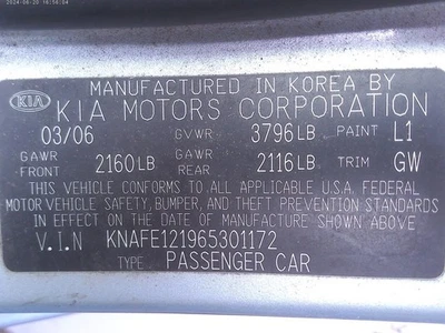 Cinto de segurança dianteiro sedã balde assento motorista fivela se encaixa 05-07 SPECTRA 1891835 - Imagem 1 de 4