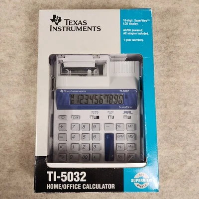 Texas Instruments Model TI-5032  Printing Calculator 10 Digit Superview -In Box - Image 1 of 4