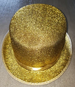 SOMBRERO FORRADO DE TERCIOPELO DORADO BRILLANTE PARA HOMBRE HALLOWEEN PROXENETA PAPÁ AÑO NUEVO ROPA DE VÍSPERA TALLA 1 - Imagen 1 de 2