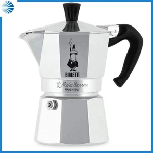 Caffettiera bialetti 3 tazze moka express alluminio argento macchina caffe - Foto 1 di 3