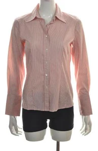 Camisa para mujer Ann Taylor, talla S, blanca a rayas con botones, manga larga, algodón - Imagen 1 de 5