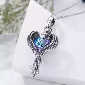 Regenbogen Mystischer Feuer Phönix Charm Anhänger Halskette Schmuck Geschenk - Bild 1 von 7
