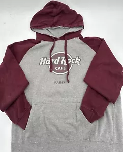 Hard Rock Café Paris Hoodie Sweatshirt Large grau burgund - Bild 1 von 3