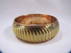 Large Bangle Bracelet Brass & Copper India with Pattern NOS Bracelet Vintage - Picture 1 of 7