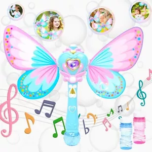 Kinder Spielset Schmetterling Seifenblasenstab Maker Licht Sound Musik 2 Blasen Nachfüllspielzeug - Bild 1 von 8