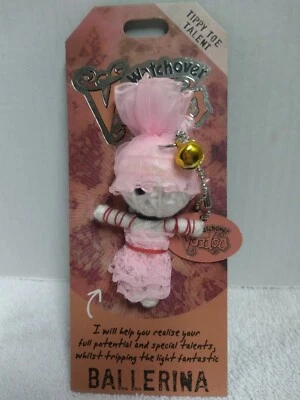 Ballerina Watchover Voodoo Doll  Keychain  2.75" Tall Tippy Toe Talent Pink - Image 1 of 4