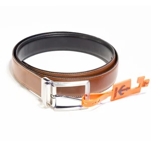 Reversible Belt for Men Vegan Leather Dress Casual Brown Mens 35mm Width, Large - Picture 1 of 5