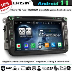 8-Kern Android 12 Autoradio GPS Navi Für VW Golf Passat Tiguan Seat Skoda T5 DVD - Bild 1 von 13