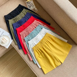 Summer Women Large Size Cotton Linen High Waist Loose Casual Wide Leg Shorts - Picture 1 of 18