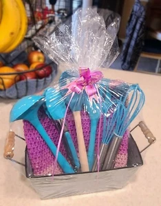 Kitchen Utensil and Homemade Hot Pad Gift Basket - Picture 1 of 10