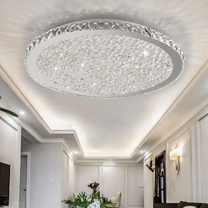 Modern Flush Mount Crystal Chandelier LED Ceiling Light Pendant Lamp Fixture USA - Picture 1 of 40