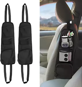 2PCS Car Seat Storage Hanging Bag, Multi-Pocket Seat Side Organizer, Multifuncti - Picture 1 of 12