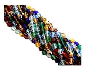 600 Bulk Beads 5mm Bicone Assorted Color Mix Czech Fire Polished Glass Beads