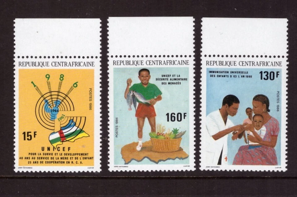 República Centroafricana 1986 UNICEF Campaña de Supervivencia Infantil conjunto MNH sellos como nuevos Foto 1 de 1