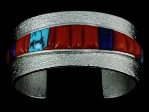Pulsera Filander Begay Sangre de Buey Coral y Montaña Solitaria Turquesa Toba Fundida - Imagen 1 de 5