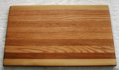 Edge Grain Cherry, Oak & Maple Butcher Block Handcrafted Cutting Board 051311 - Image 1 of 2