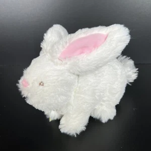 Gund White Bunny Rabbit Plush Pink Ears Nose Chevron Bow 8” Stuffed Easter - Picture 1 of 6