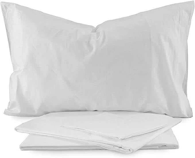 Completo Letto Lenzuola Bianco P. Cotone Percalle Microfibra ideale hotel B&b - Immagine 1 di 1