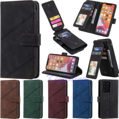 For iPhone 12 11 Pro Max XS SE 6s 7 8 Plus Wallet Card Holder Leather Case Cover - Image 1 of 4
