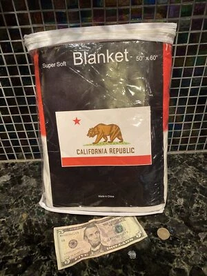 New State Flag of California Woven Afghan Throw Gift Blanket Bear Logo Republic - Image 1 of 4
