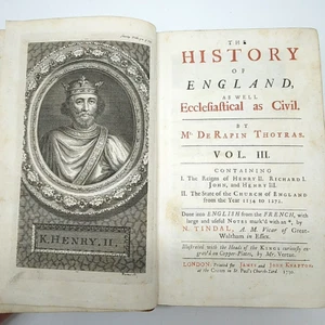 The History of England Ecclesiastical as Civil by De Rapin Thoyras Vol 3 - 1730 - Picture 1 of 24